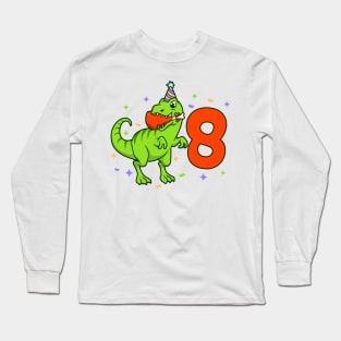 I am 8 with TREX - boy birthday 8 years old Long Sleeve T-Shirt